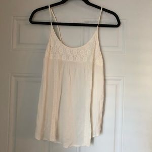 Creme/white Mossimo Tank Top with lace
